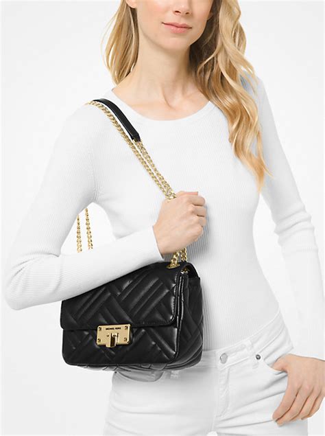 michael michael kors peyton medium quilted leather shoulder bag|Michael Kors Peyton Quilted Medium Shoulder Flap Shoulder .